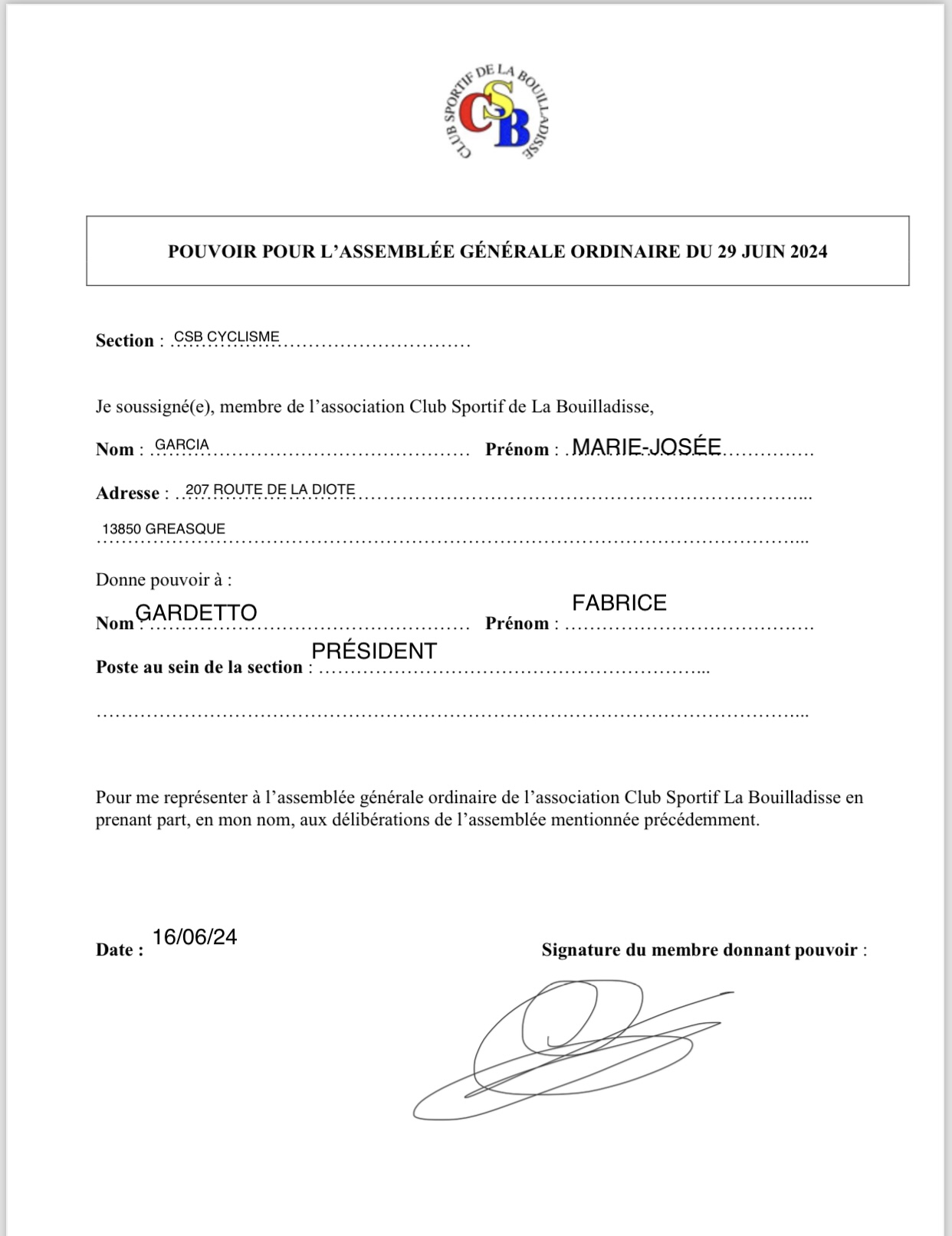 Ma procuration